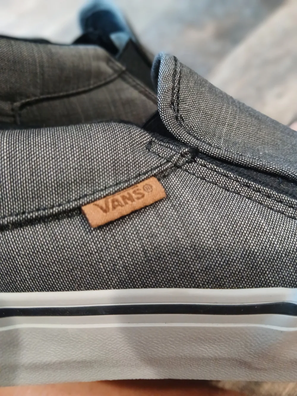Vans Slip-On Loafer in Gray and Brown Accent